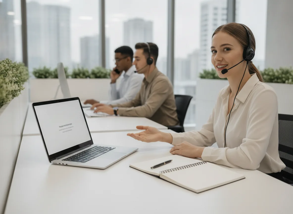 professional real photo of a modern customer support